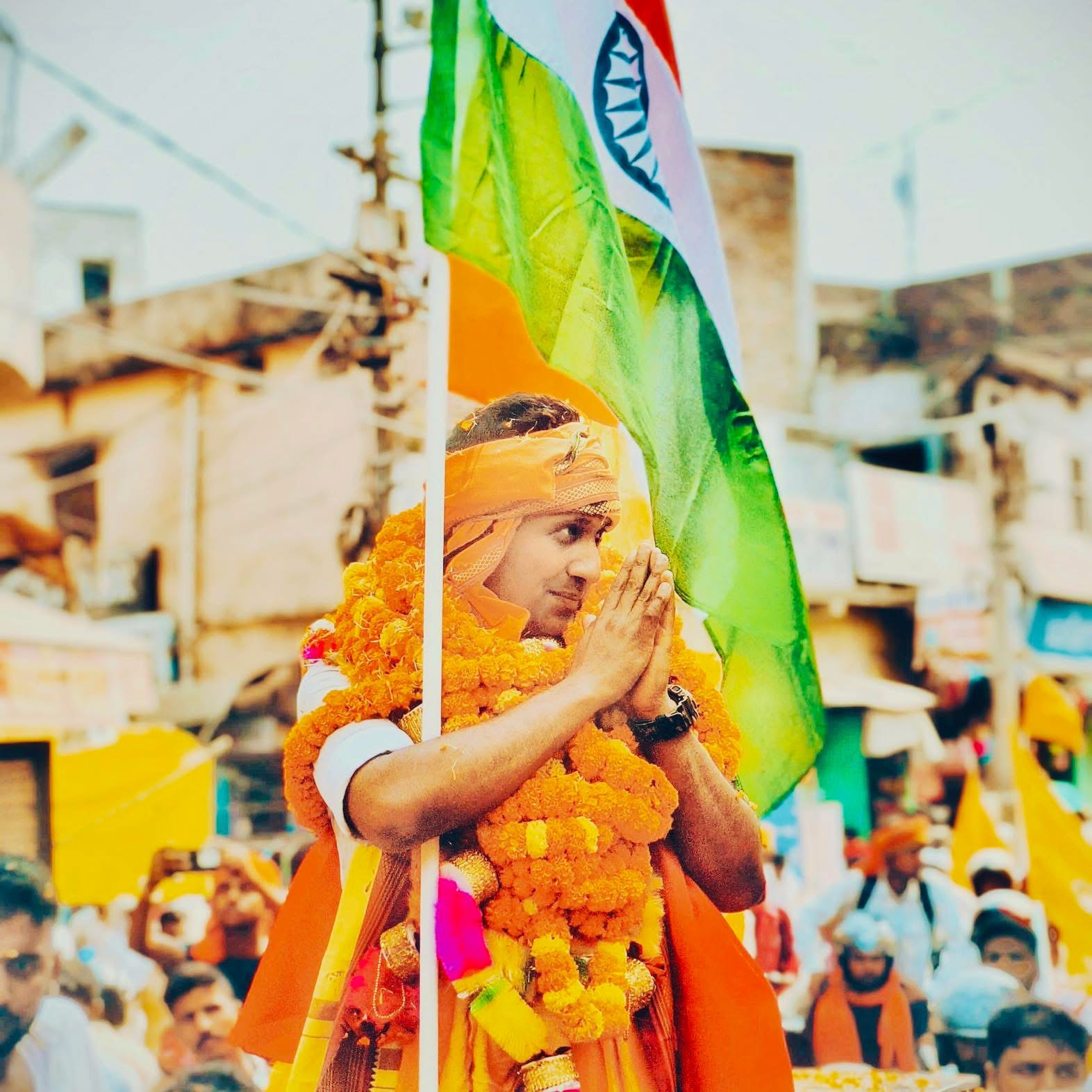 Campaign Rally — Carrying Tiranga, Buxar